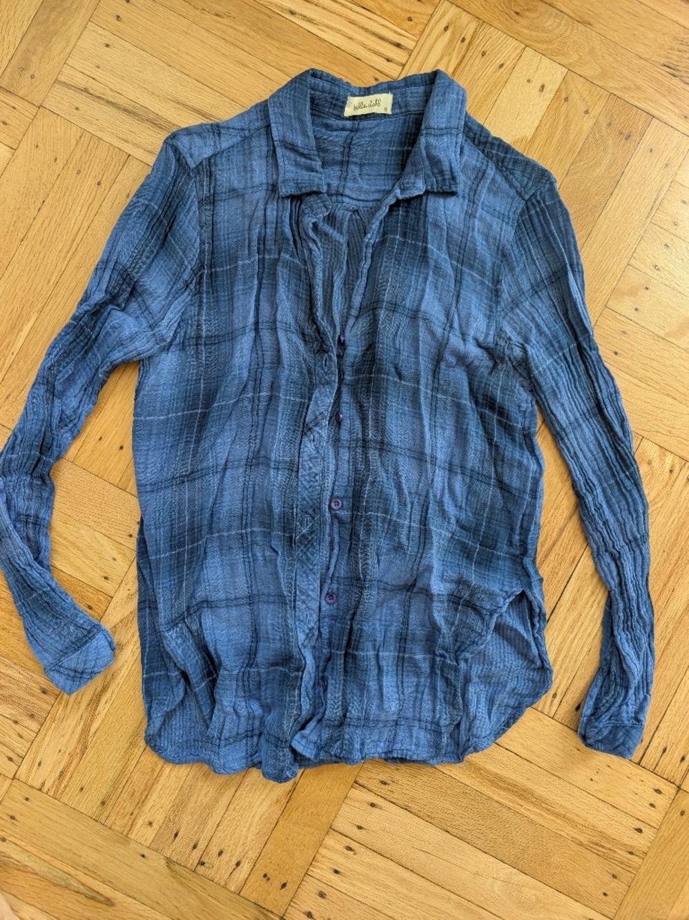 Lightweight Blue Plaid Button-Up Shirt